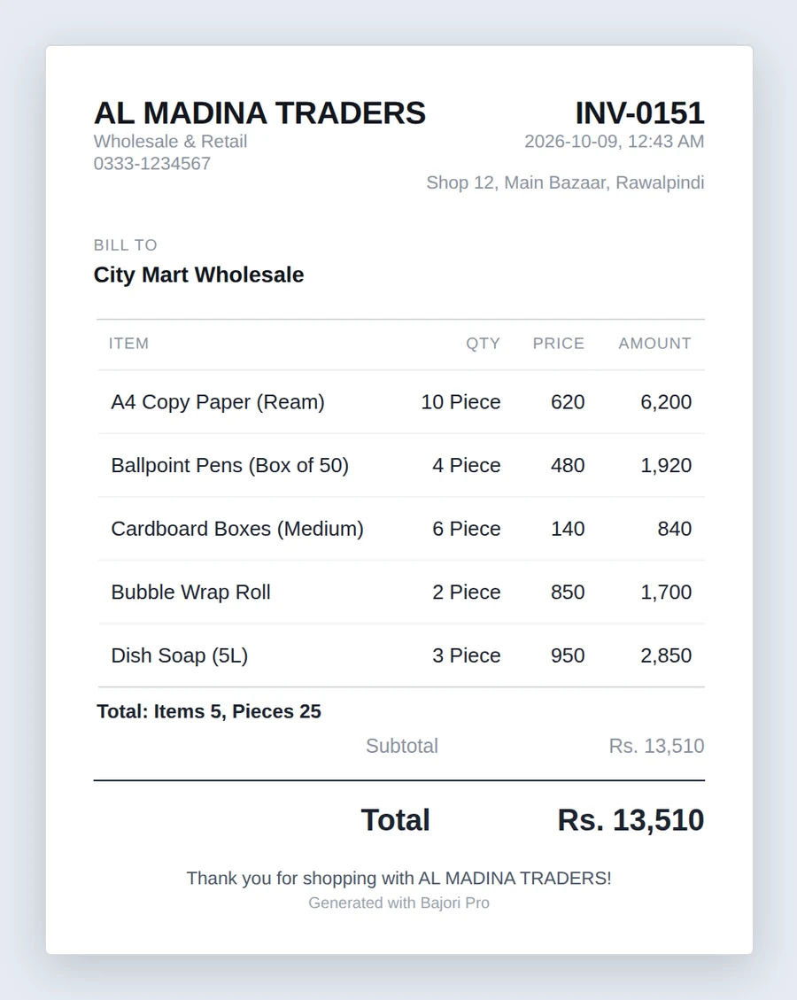 Essence invoice template: clean, borderless, understated